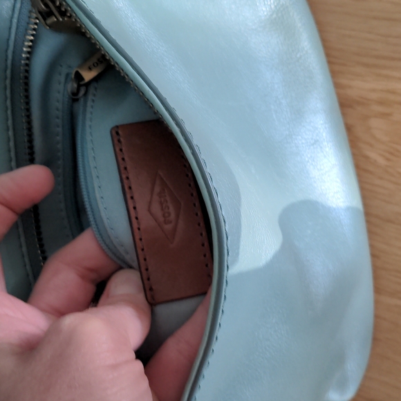 Fossil "Harper" Small Flap Crossbody in Baby Blue - Picture 7 of 7